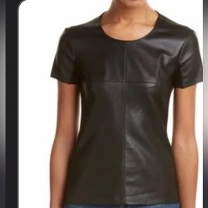 Bailey44 Faux Black Leather Short sleep top.
